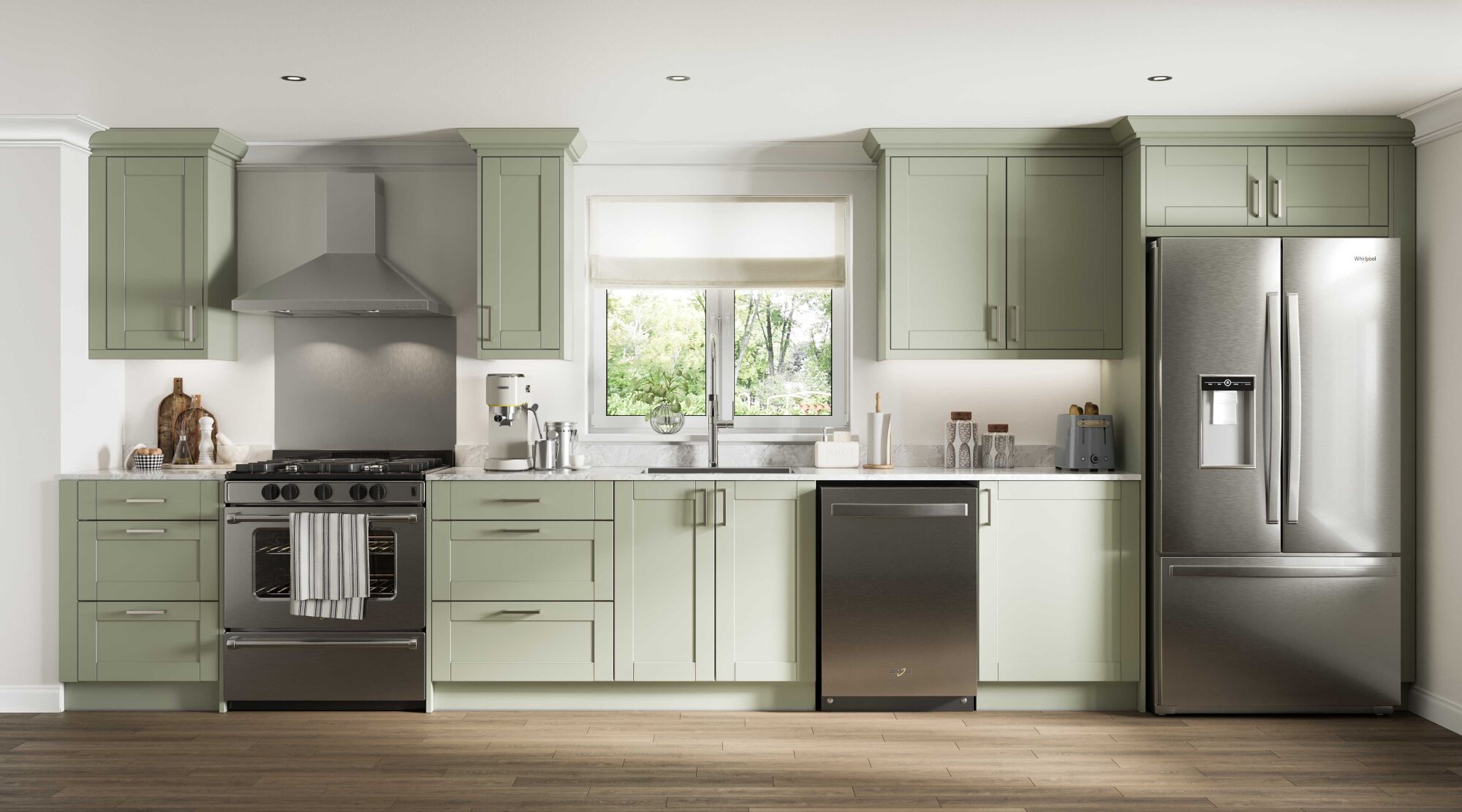 Sage Green Shaker Classic Kitchen in Matte Finish | Wren | Start ...
