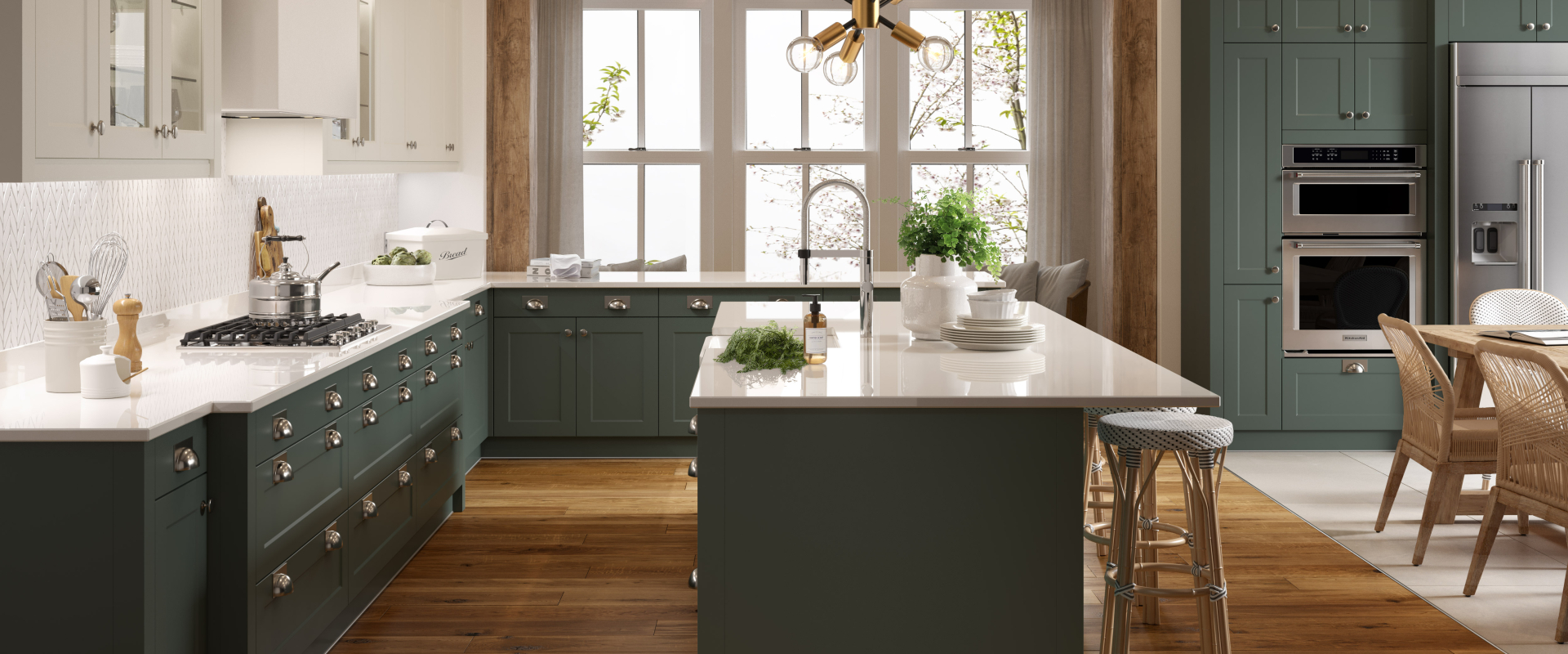 Shaker Chelsea Kitchen In Forest Green Matte Wren Kitchens