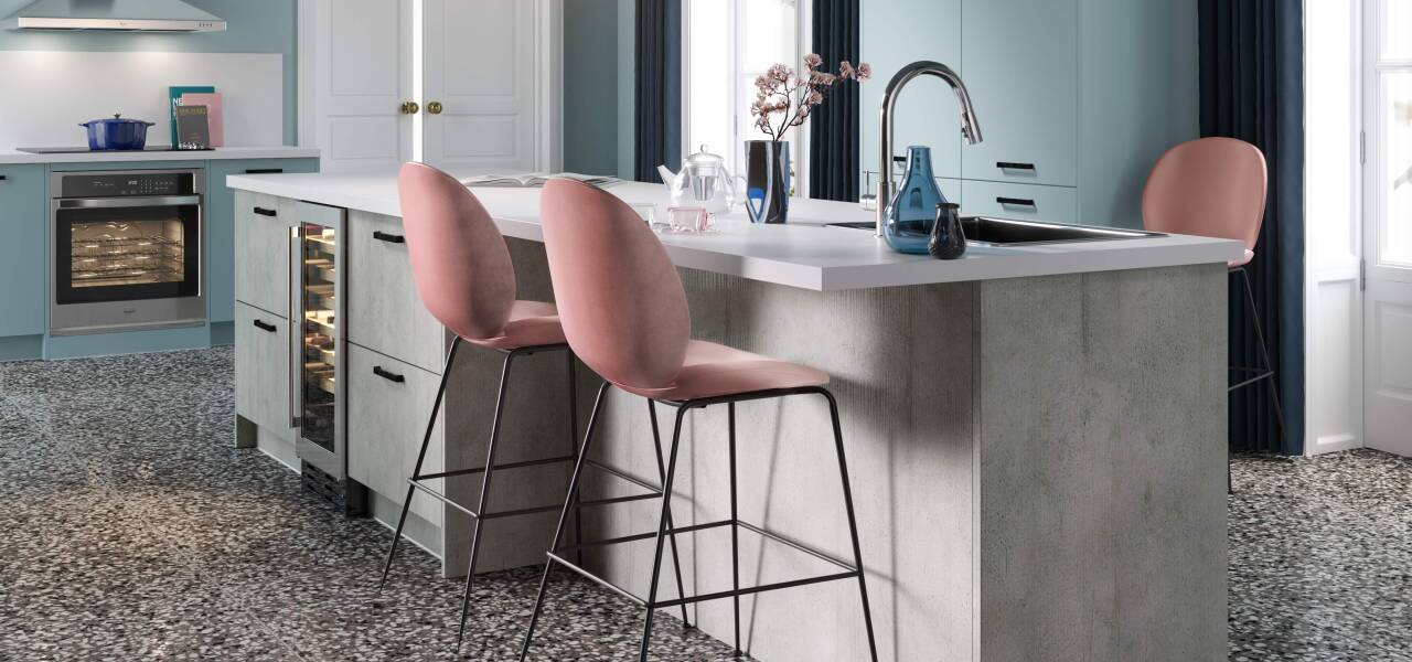 Elements Concrete kitchen in Oak Matte